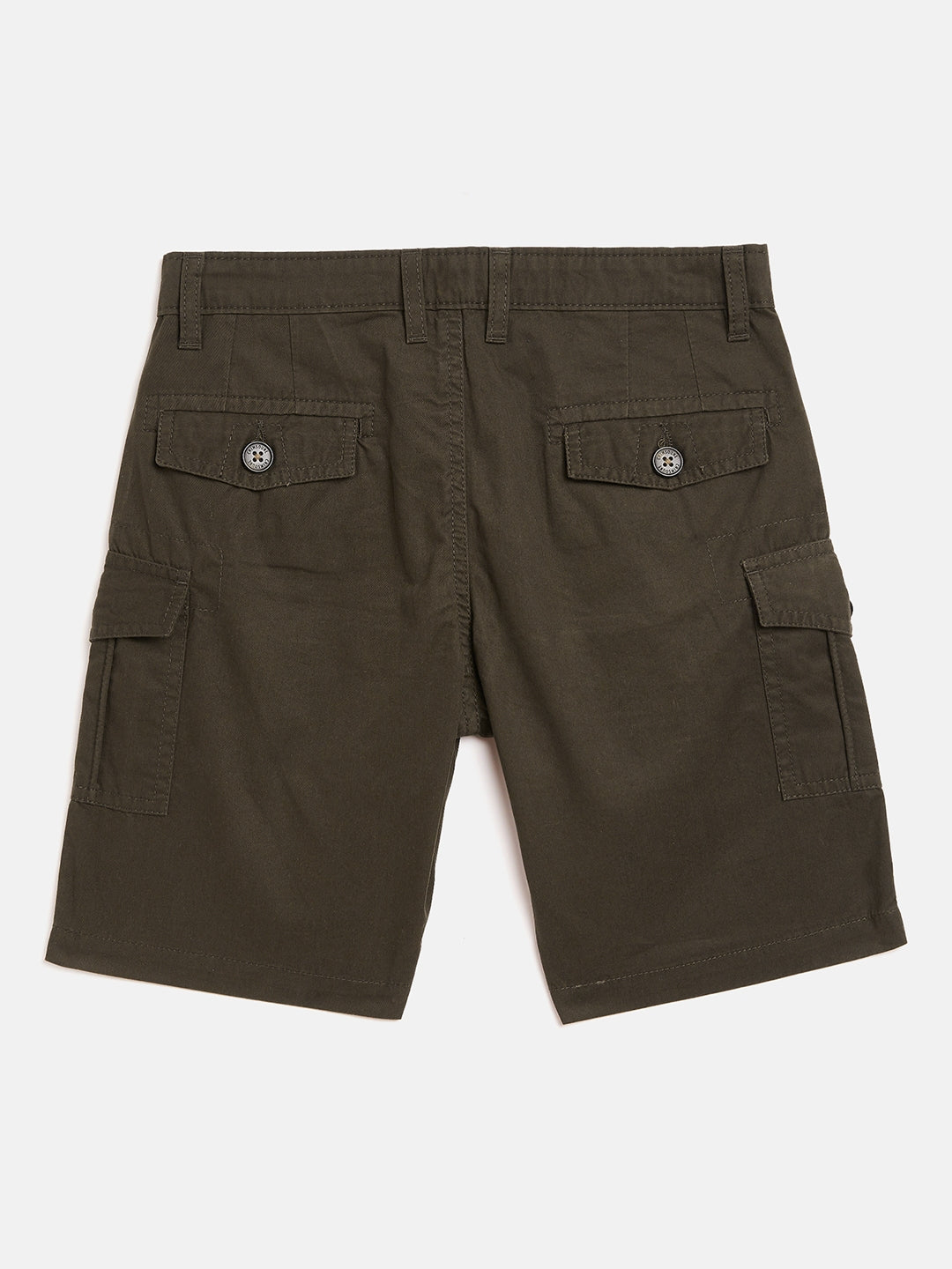 Olive Solid Cargro Shorts-Boys Shorts-Crimsoune Club