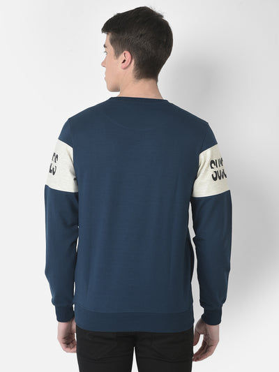 Teal Blue Contemplation Sweatshirt-Mens Sweatshirts-Crimsoune Club