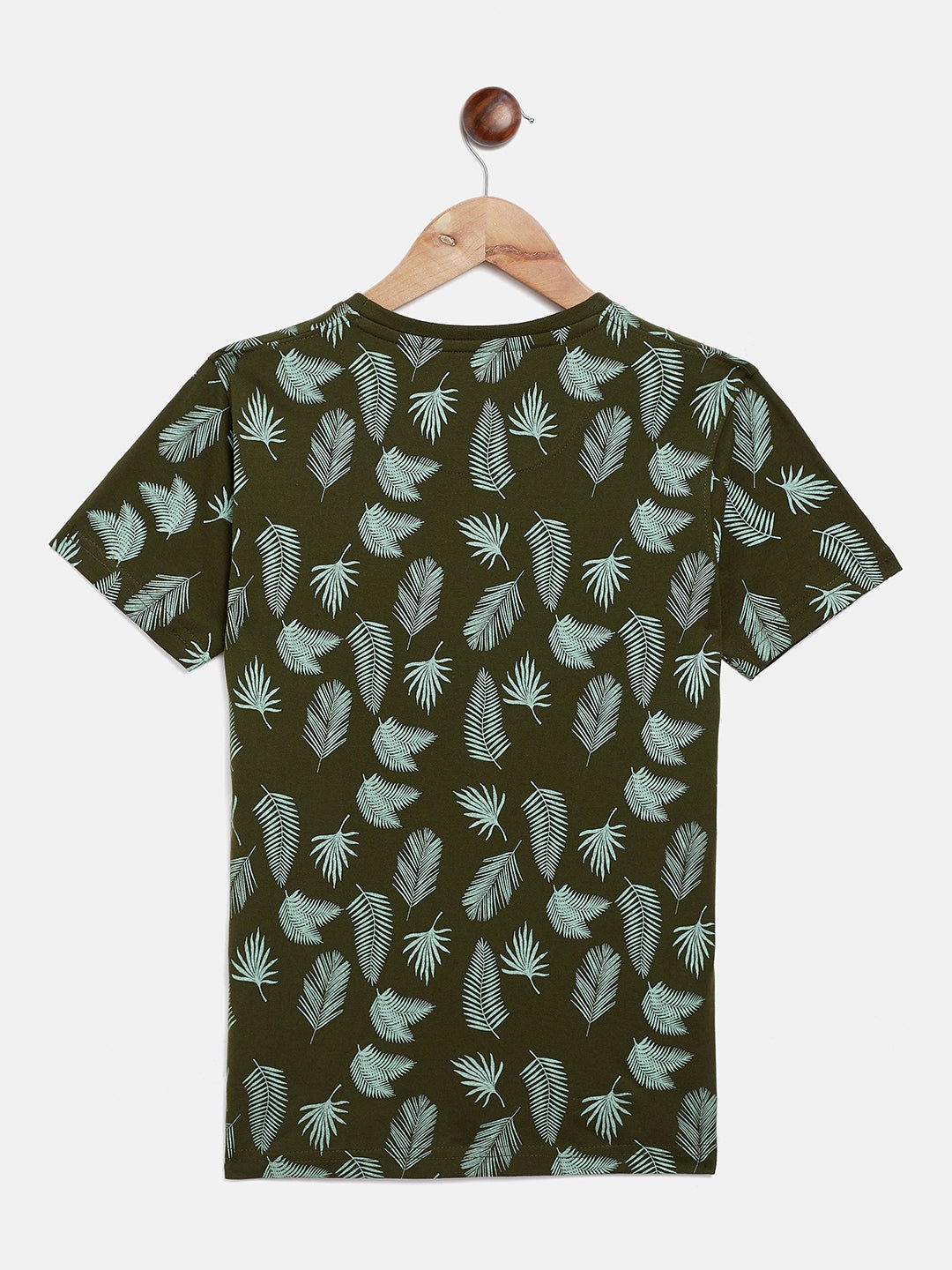 Printed Olive T-shirt-Boys T-Shirts-Crimsoune Club