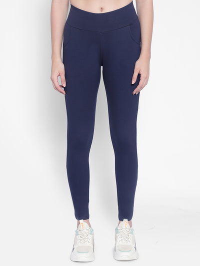 Navy Blue Trackpants-Women Trackpants-Crimsoune Club