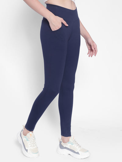 Navy Blue Trackpants-Women Trackpants-Crimsoune Club