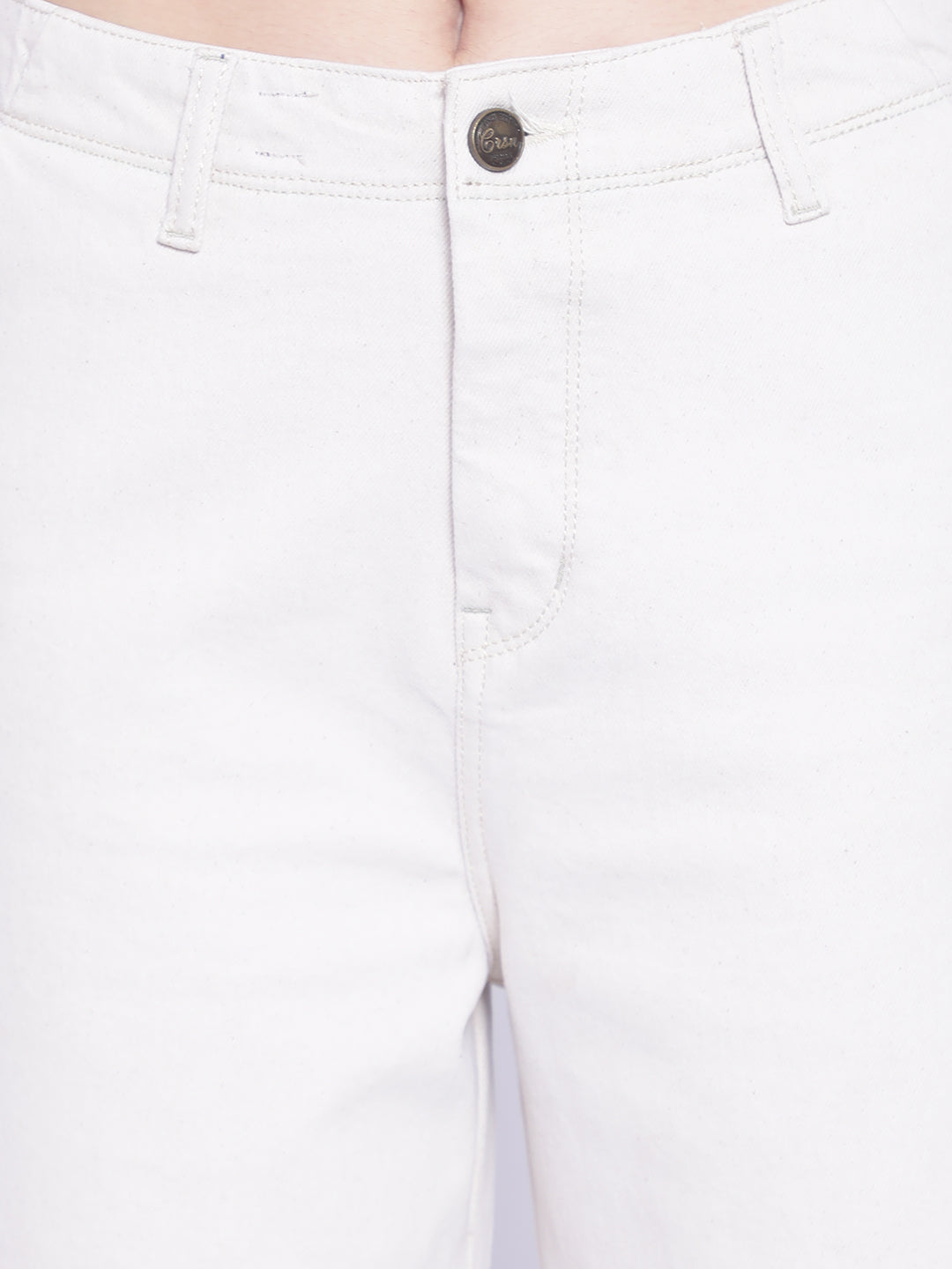 White Wide Leg Jeans-Women Jeans-Crimsoune Club