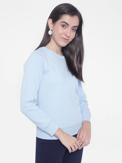 Sky Blue Sweatshirt-Women Sweatshirts-Crimsoune Club