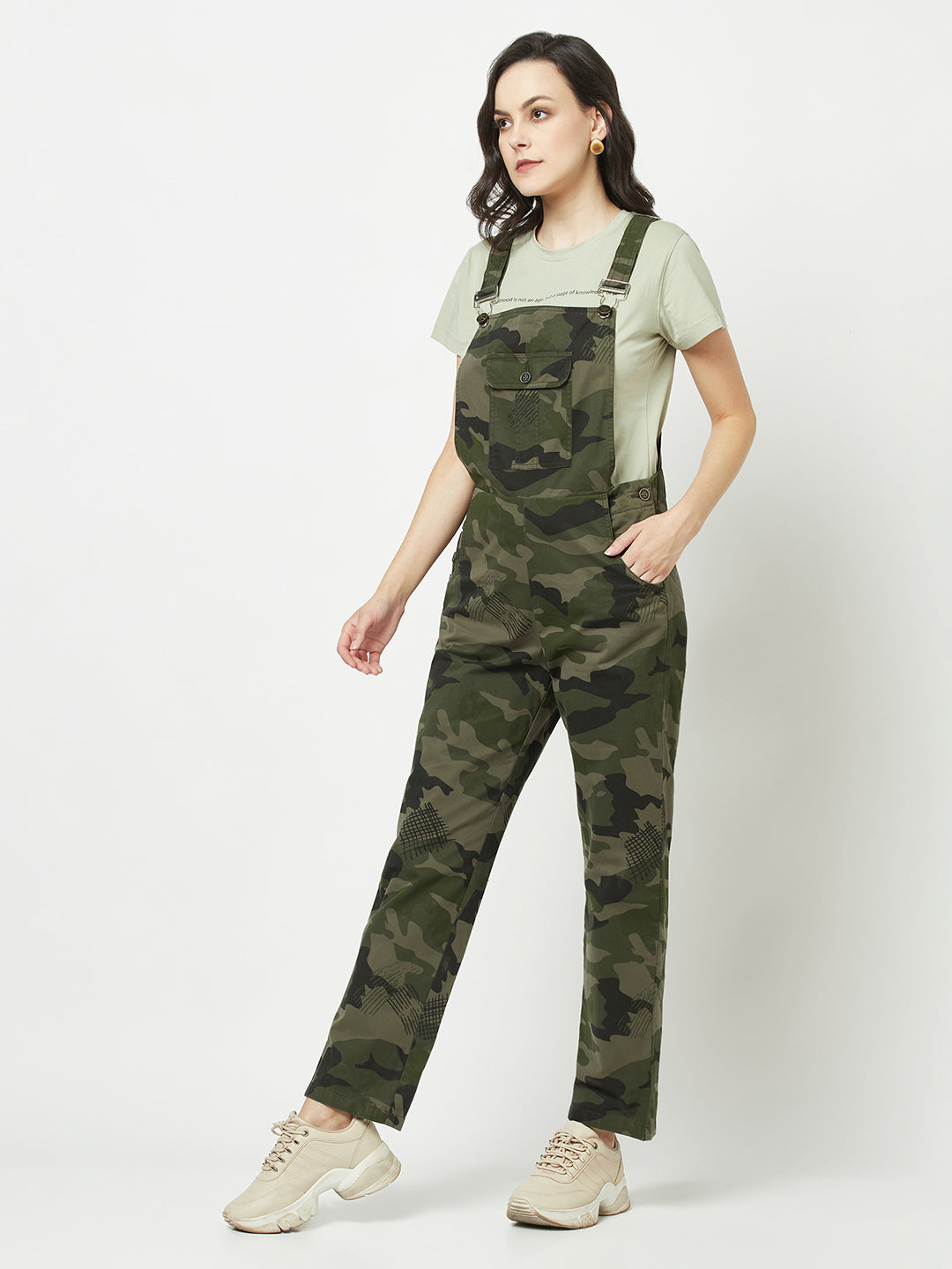 Camouflage Dungarees-Women Dungarees-Crimsoune Club