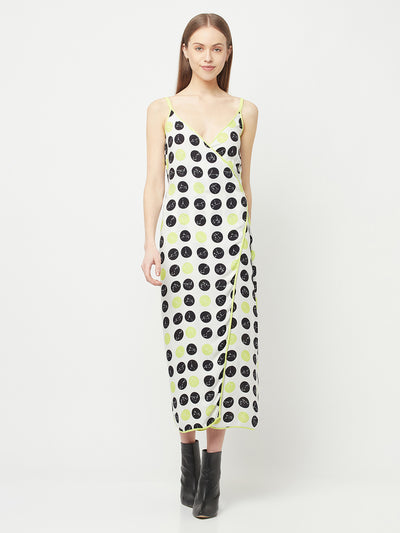 Neon Polka Dot Wrap Dress-Women Dresses-Crimsoune Club