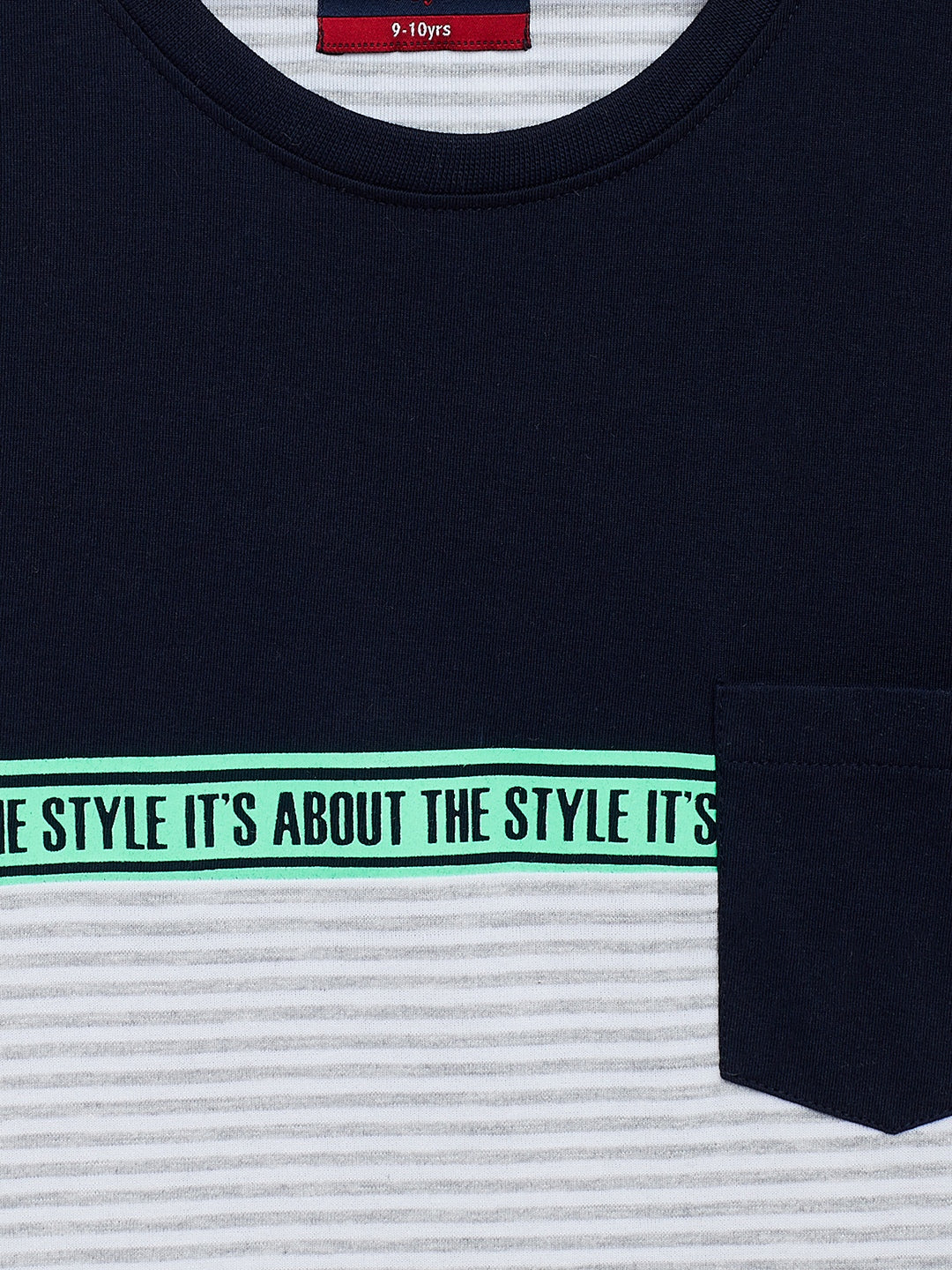 Striped Navy Blue T-shirt-Boys T-Shirts-Crimsoune Club