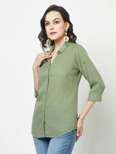 Green Shirt-Women Shirts-Crimsoune Club