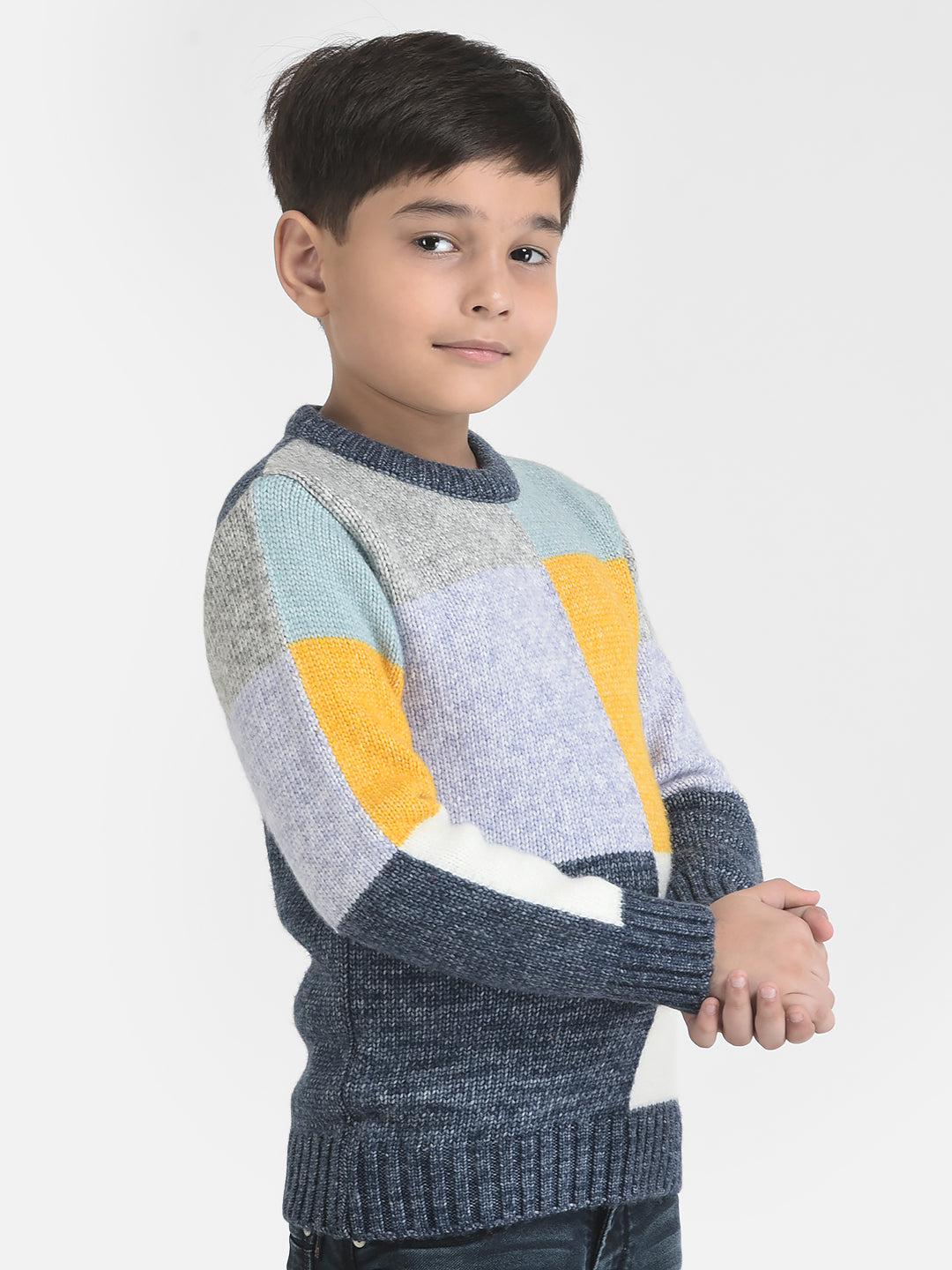 Colour-Blocked Sweater-Boys Sweaters-Crimsoune Club