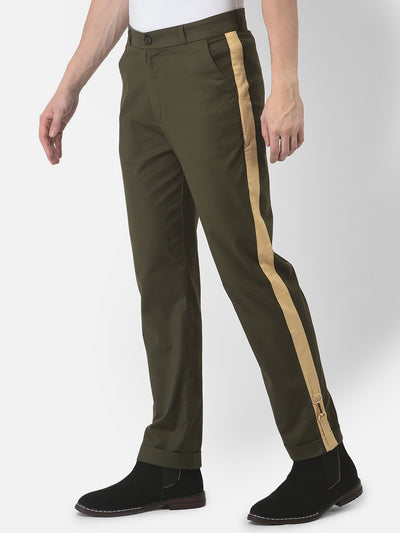 Olive Green Safari Trousers-Men Trousers-Crimsoune Club