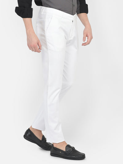 Classic White Trousers-Men Trousers-Crimsoune Club