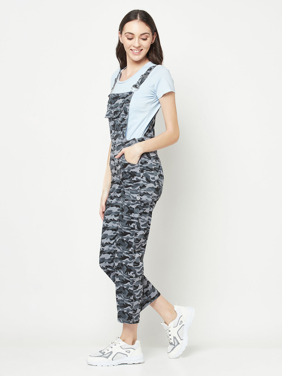 Camouflage Dungarees-Women Dungarees-Crimsoune Club
