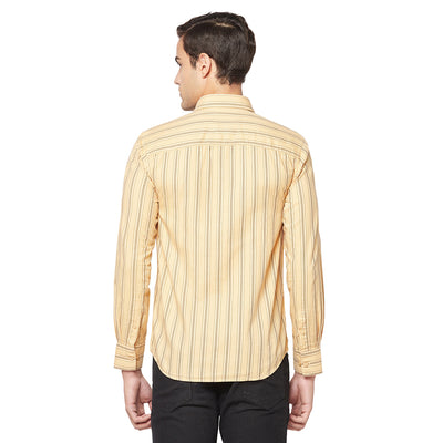 Striped Yellow Shirt-Men Shirts-Crimsoune Club