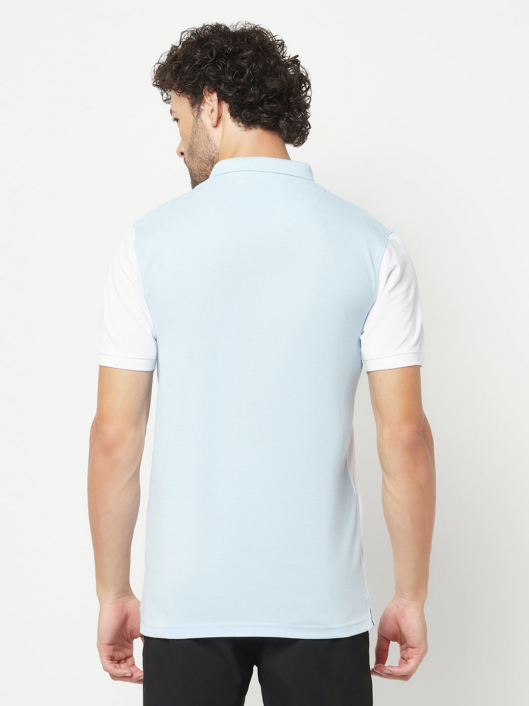 Ice Blue Polo T-Shirt-Men T-Shirts-Crimsoune Club