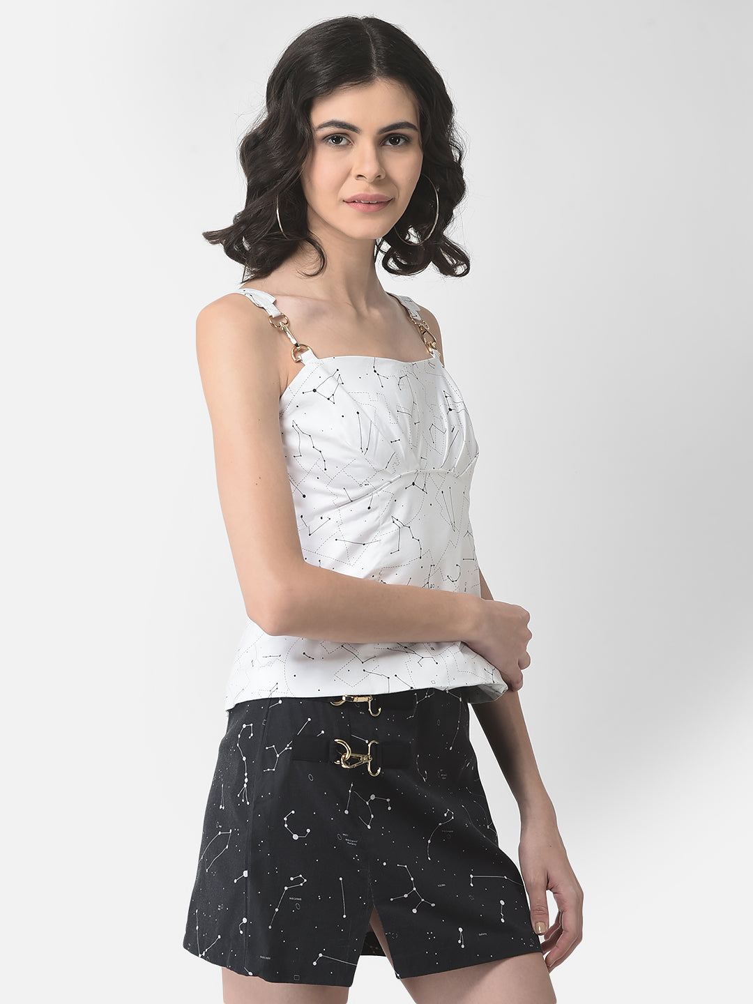 Black Constellation Corset Top-Women Tops-Crimsoune Club