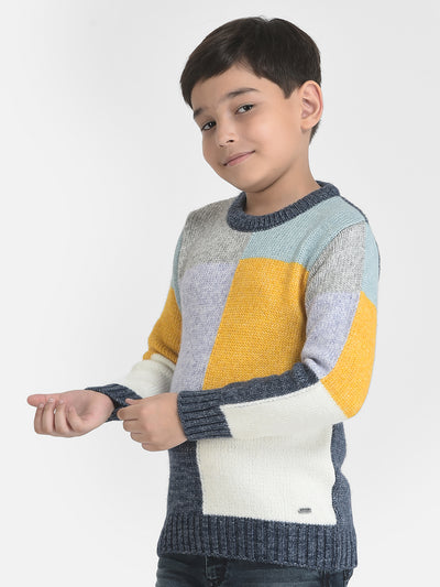 Colour-Blocked Sweater-Boys Sweaters-Crimsoune Club