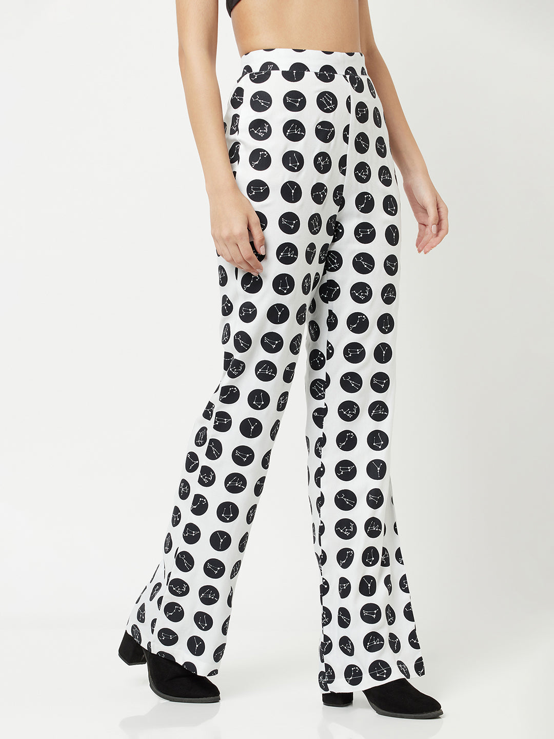 Polka Dot Parallel Trousers-Women Trousers-Crimsoune Club