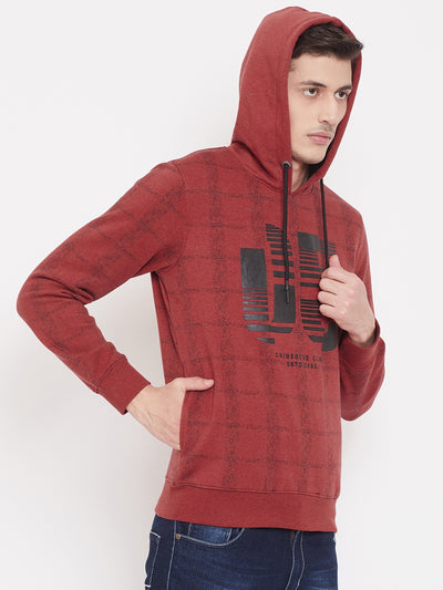 Printed Red Sweat Shirt-Mens Sweatshirts-Crimsoune Club