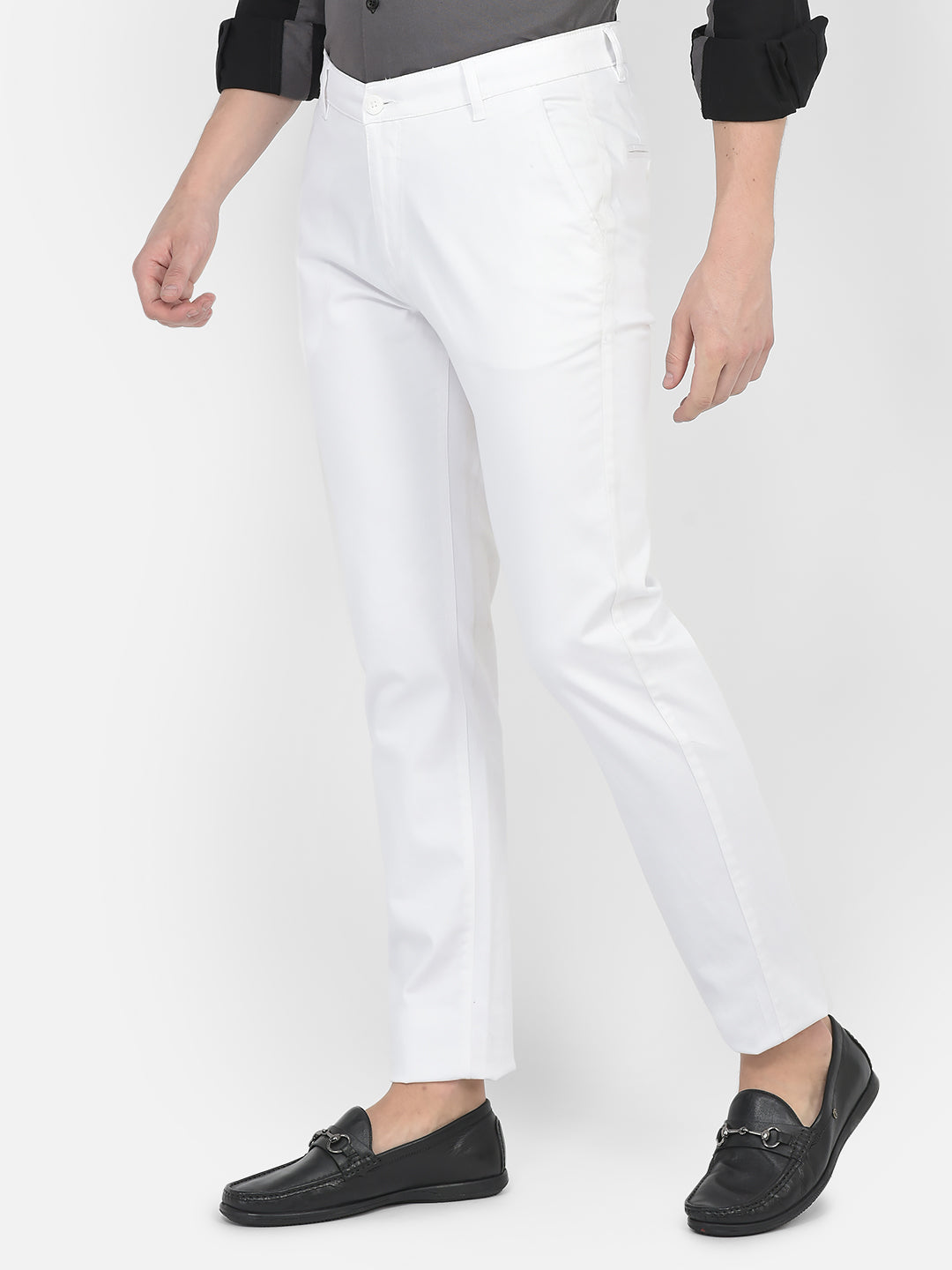 Classic White Trousers-Men Trousers-Crimsoune Club