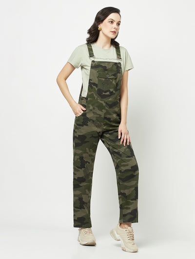 Camouflage Dungarees-Women Dungarees-Crimsoune Club