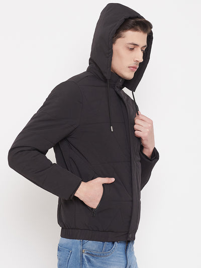 Solid Black Jacket-Mens Jackets-Crimsoune Club