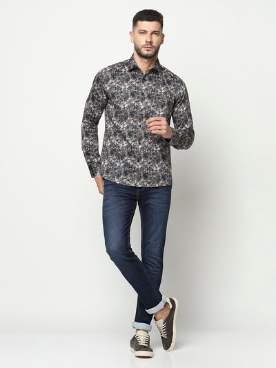 Multi-Colour Floral Print Shirt-Men Shirts-Crimsoune Club