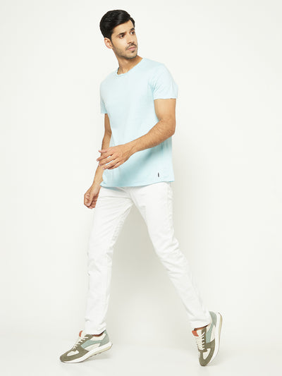 White Slim-Fit Denim-Men Jeans-Crimsoune Club