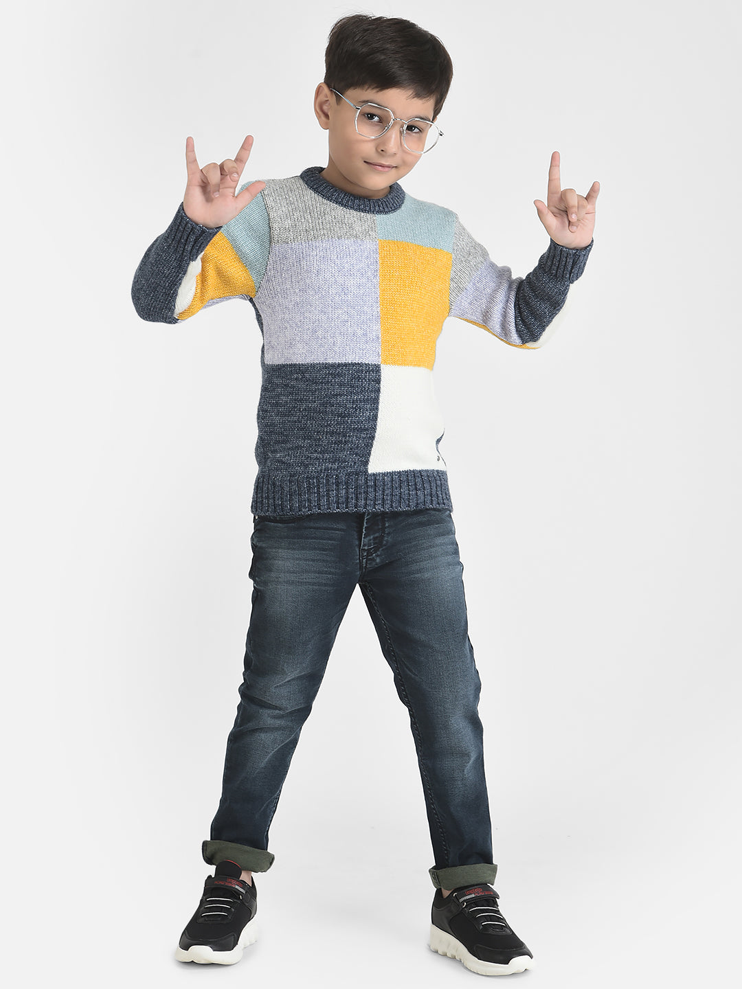 Colour-Blocked Sweater-Boys Sweaters-Crimsoune Club