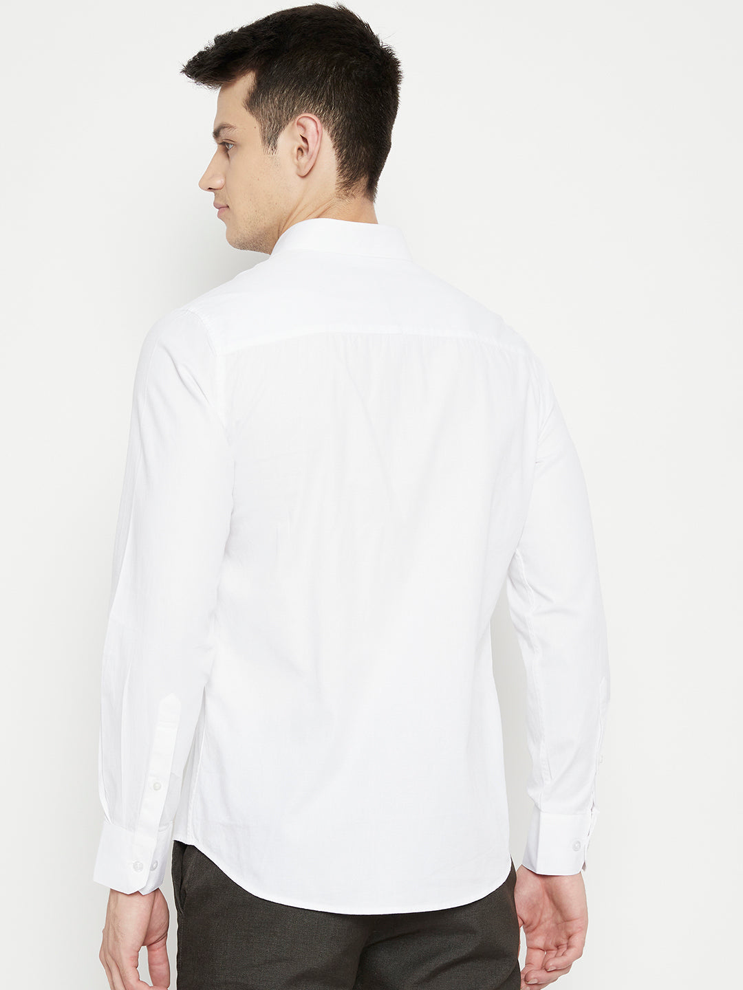 White Solid Shirt-Men Shirts-Crimsoune Club