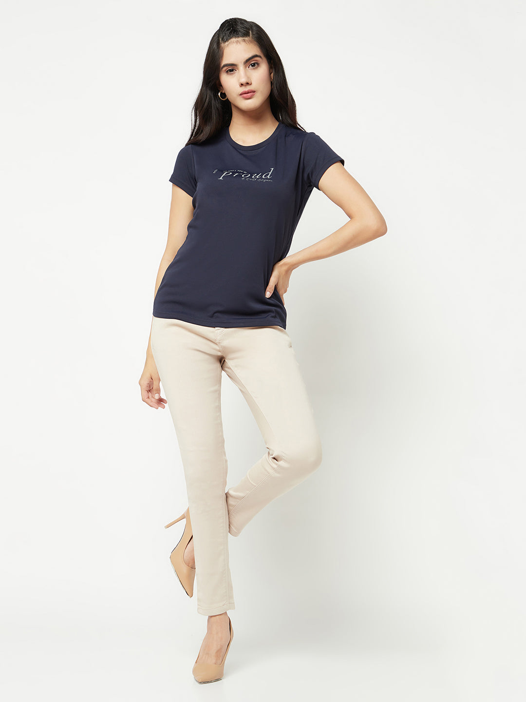 Beige Skinny Jeans-Women Jeans-Crimsoune Club