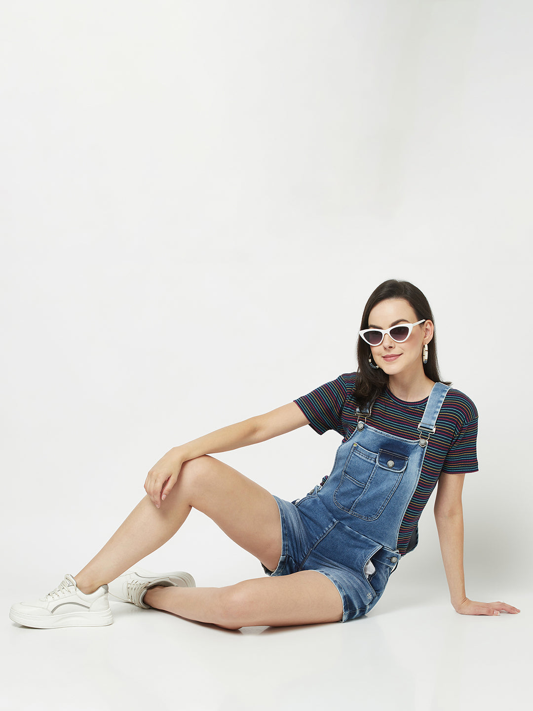 Denim Dungarees-Women Dungarees-Crimsoune Club