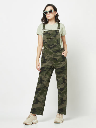 Camouflage Dungarees-Women Dungarees-Crimsoune Club