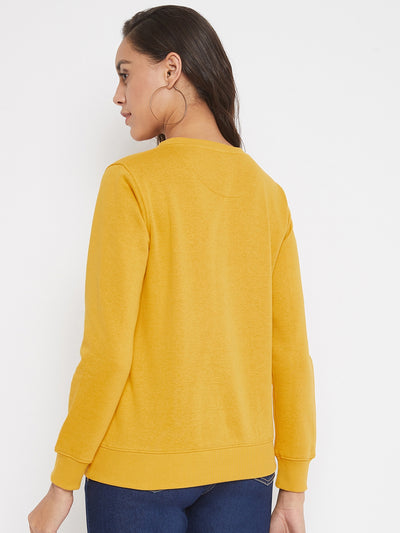 Solid Yellow Sweat Shirt-Women Sweatshirts-Crimsoune Club