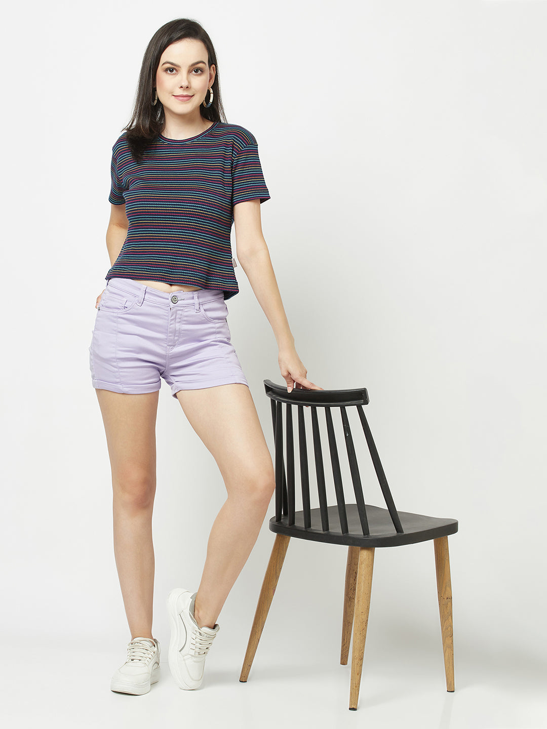 Lilac Shorts-Women Shorts-Crimsoune Club