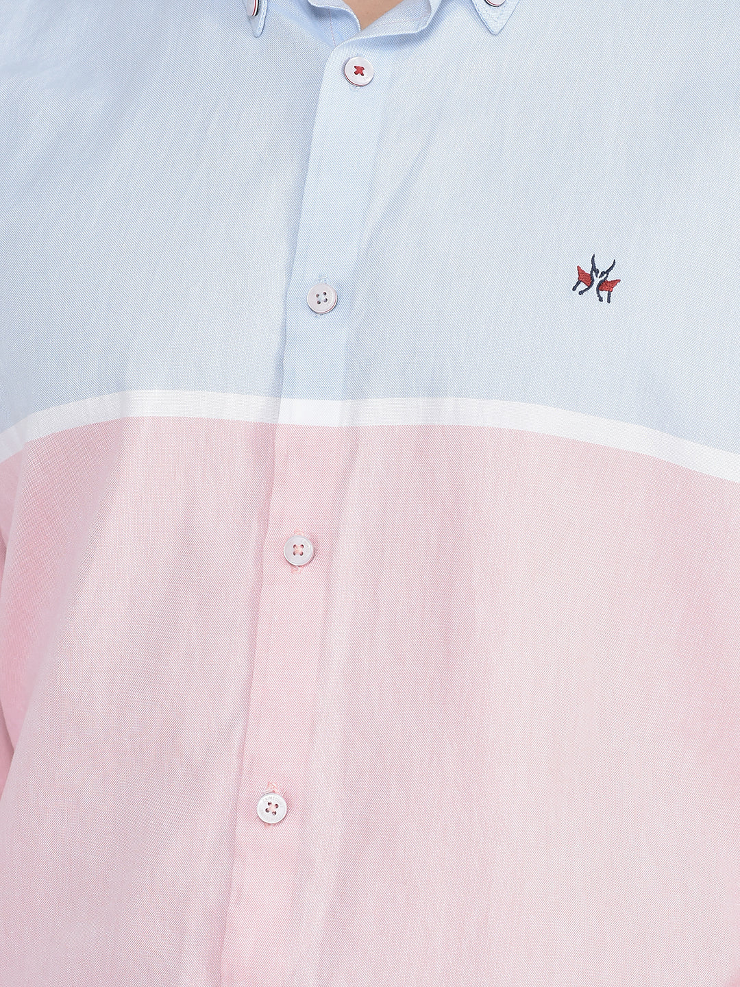 Pink Colour-Blocked Shirt-Men Shirts-Crimsoune Club