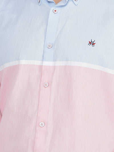 Pink Colour-Blocked Shirt-Men Shirts-Crimsoune Club