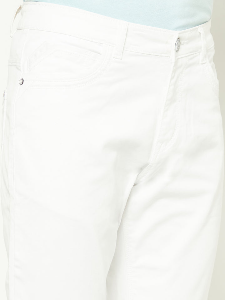 White Slim-Fit Denim-Men Jeans-Crimsoune Club