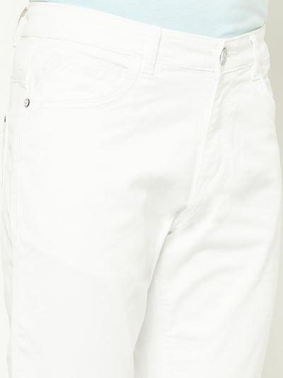 White Slim-Fit Denim-Men Jeans-Crimsoune Club