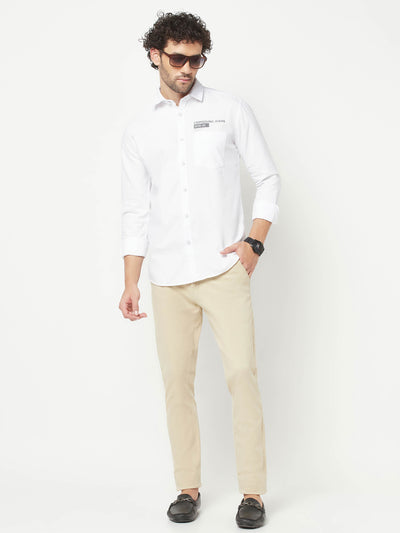White Brand-Logo Shirt-Men Shirts-Crimsoune Club