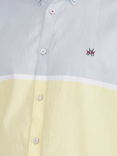 Yellow Colour-Blocked Shirt-Men Shirts-Crimsoune Club