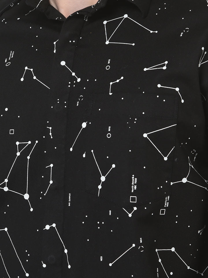 Black Constellation Shirt-Men Shirts-Crimsoune Club