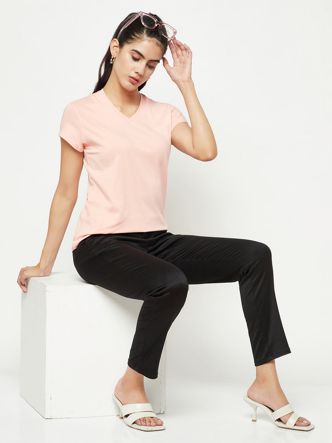 Black Slim Trousers-Women Trousers-Crimsoune Club