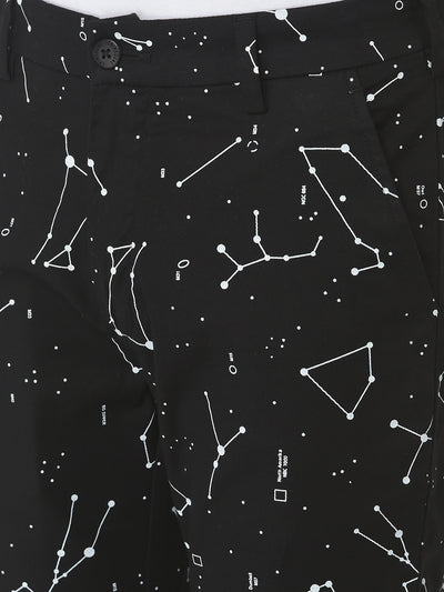 Black Snap-Hook Constellation Trousers-Men Trousers-Crimsoune Club