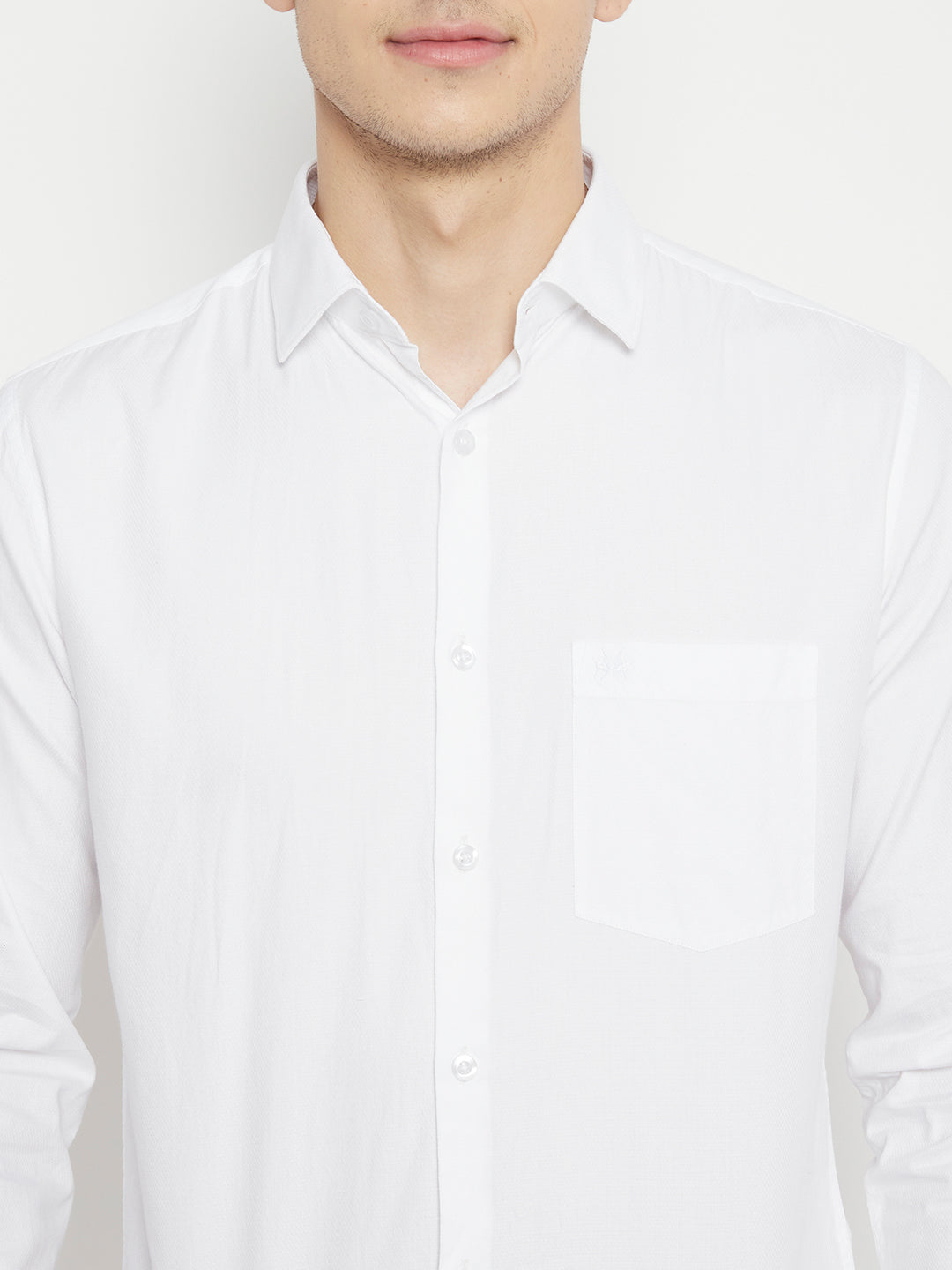 White Solid Shirt-Men Shirts-Crimsoune Club