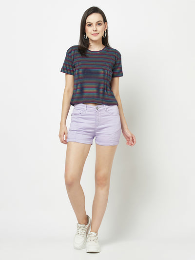 Lilac Shorts-Women Shorts-Crimsoune Club