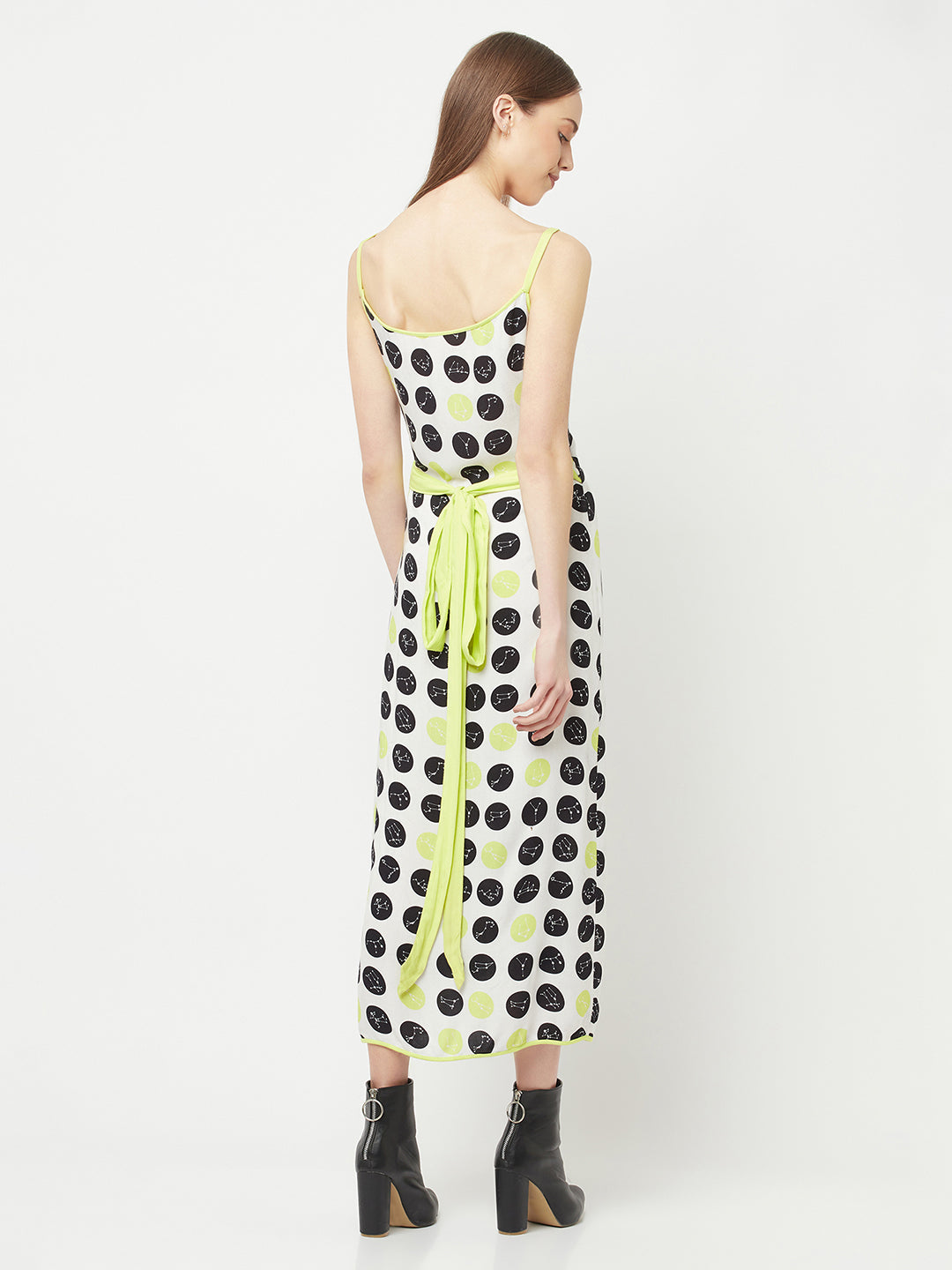 Neon Polka Dot Wrap Dress-Women Dresses-Crimsoune Club