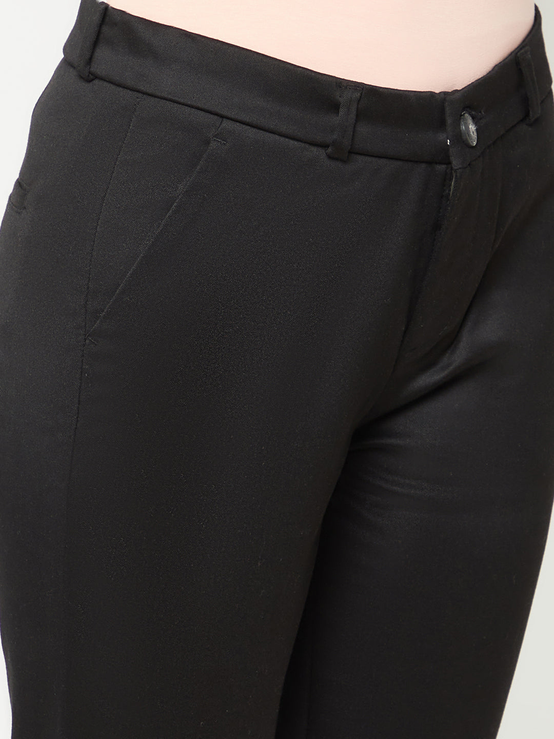 Black Slim Trousers-Women Trousers-Crimsoune Club
