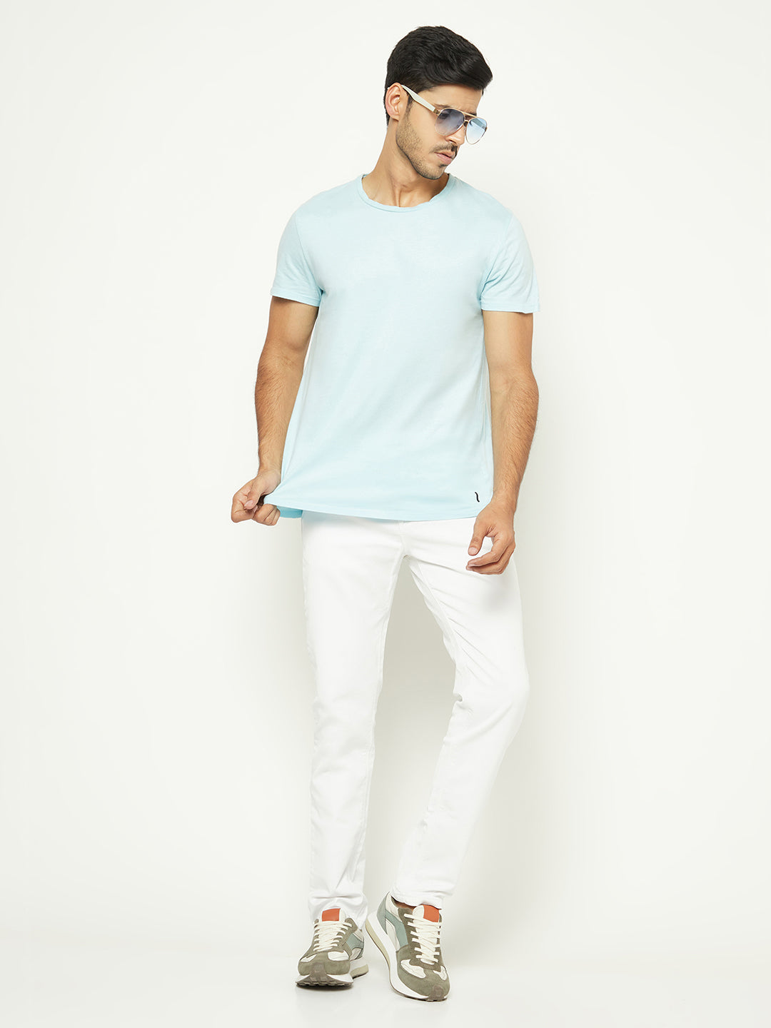 White Slim-Fit Denim-Men Jeans-Crimsoune Club