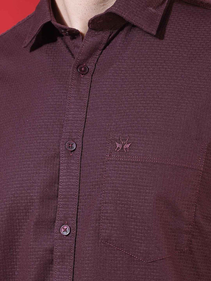 Wine Micro Texture Shirt