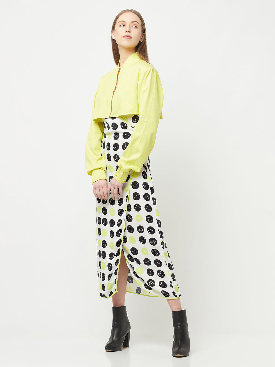 Neon Polka Dot Wrap Dress-Women Dresses-Crimsoune Club