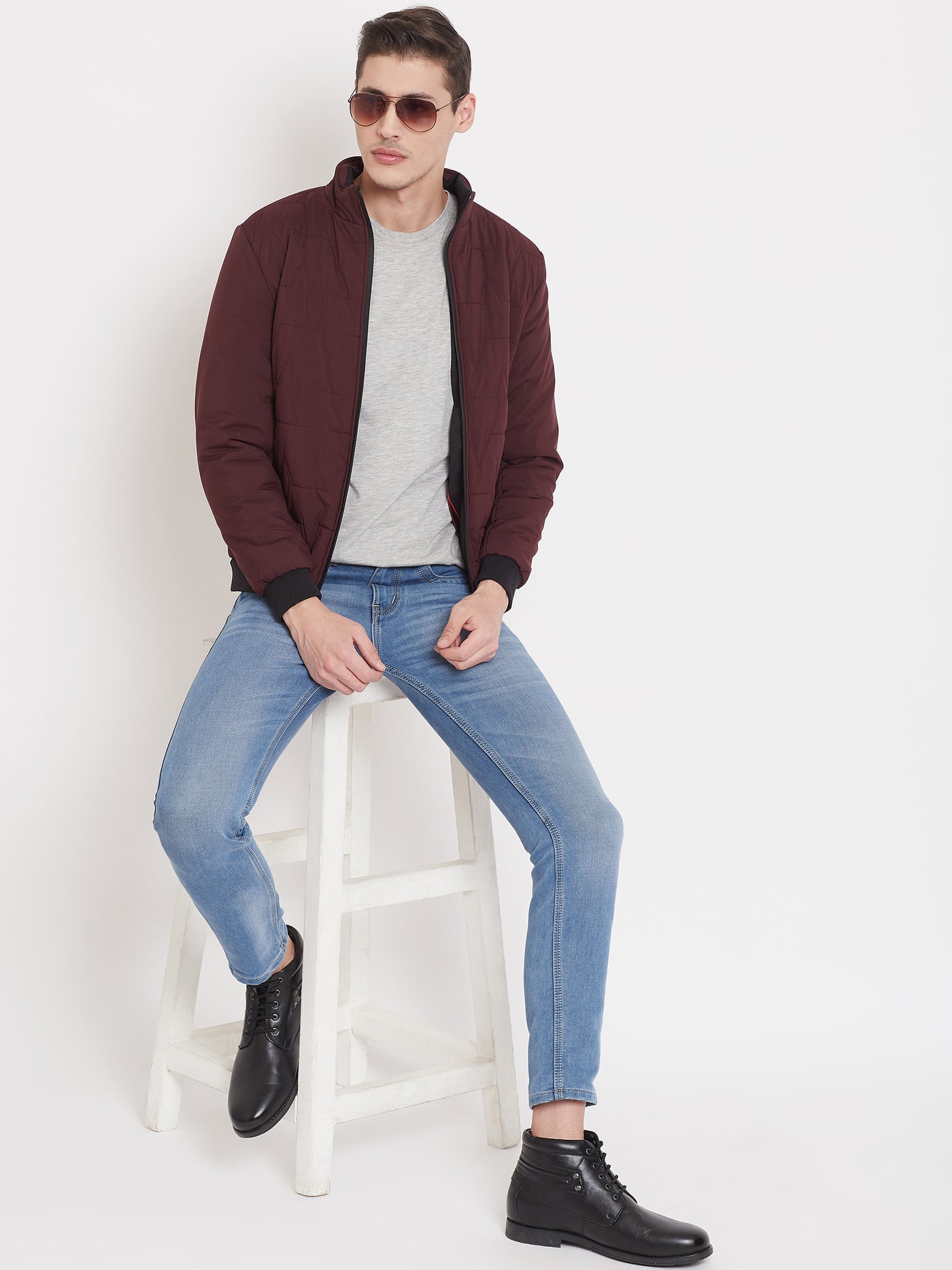 Solid Maroon Jacket-Mens Jackets-Crimsoune Club